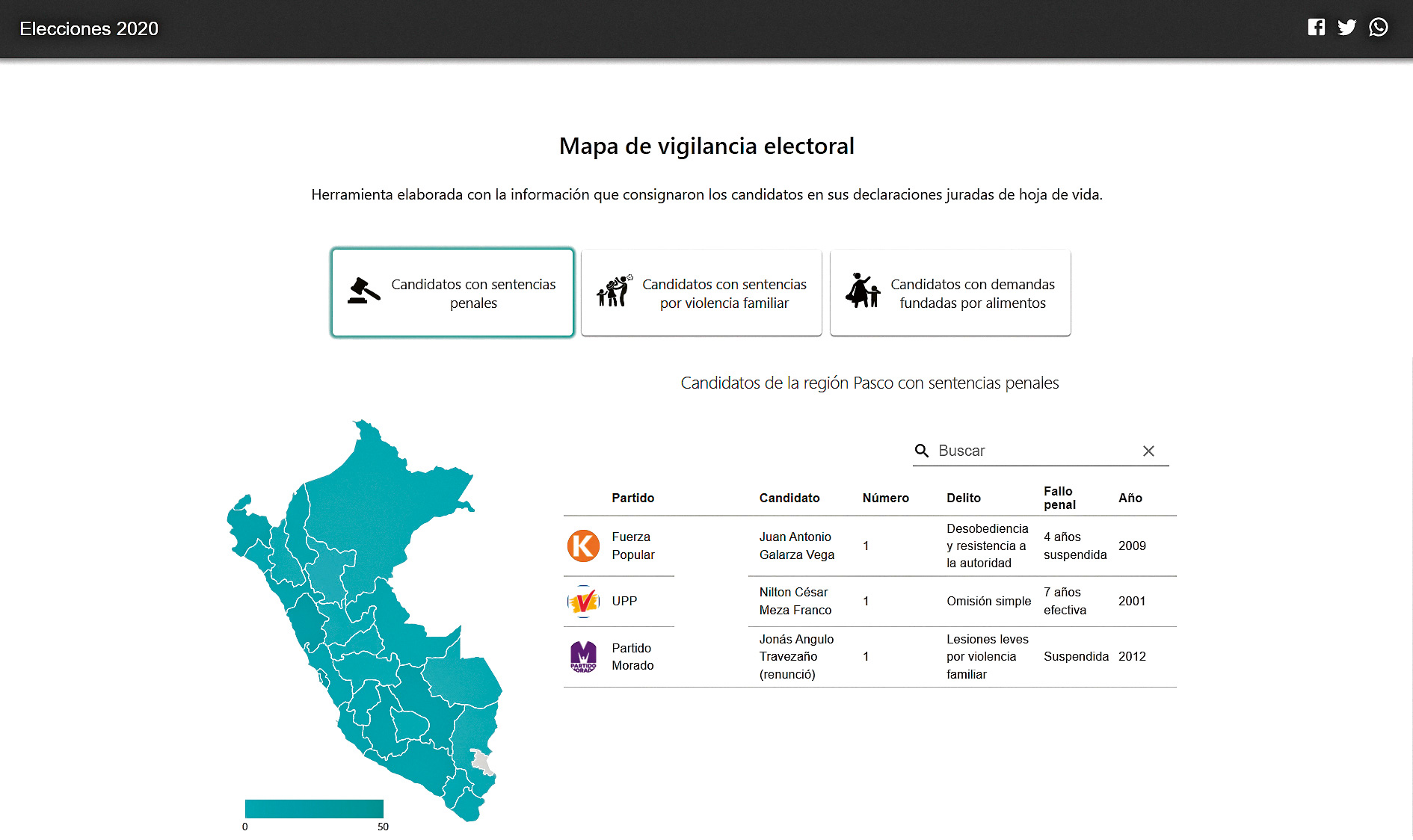 Mapa de vigilancia electoral